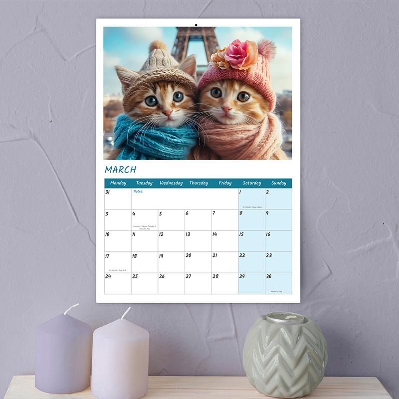 Papa Prints 2025 A4 UK Cat Calendar 12 Months of Adorable Felines & Family Fun 4
