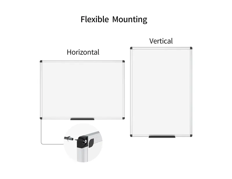 Magnetic Whiteboard with Silver Aluminium Frame, 90x60cm 2