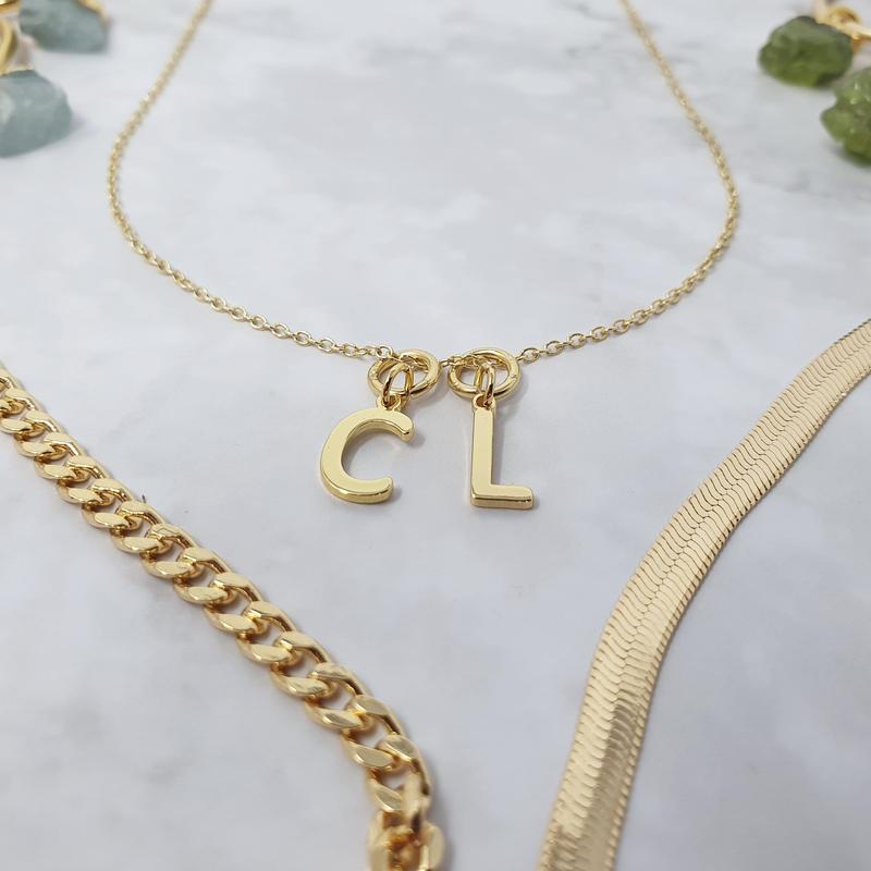 18ct Gold Plated Initial Pendant Charms 3