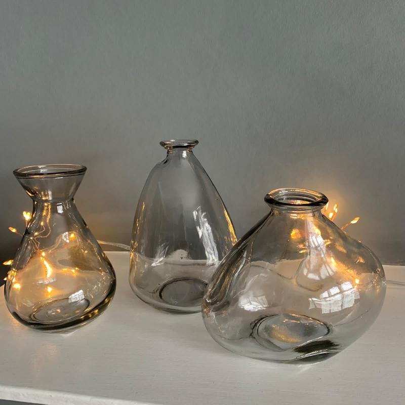Smoked Grey Mini Glass Bubble vase 1