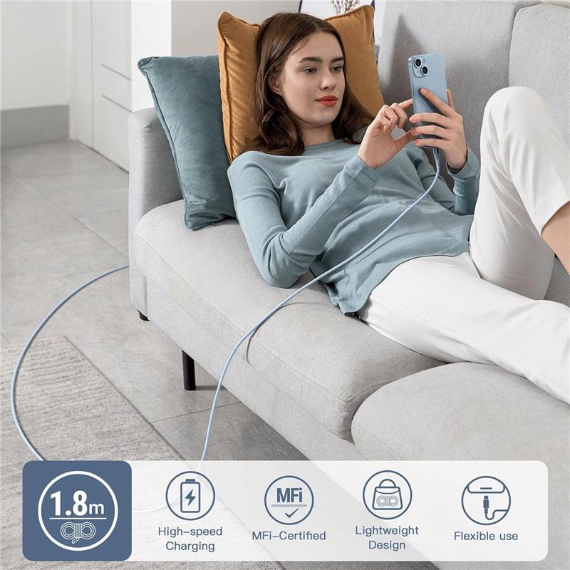 iPhone Charger，3PACK 6FT/1.8M MFi Certified iPhone Charger Cable Fast Charge TPE Long iPhone Charging Cable Compatible with iPhone 14 13 12 11 Pro Max Pro XS X XR 8 7 6 Durable Cellphone 5