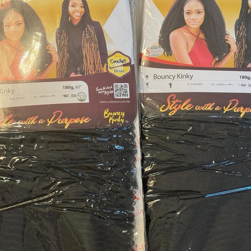 X-Pression Bouncy Kinky Color 1 Hair Weave 30 inch 2