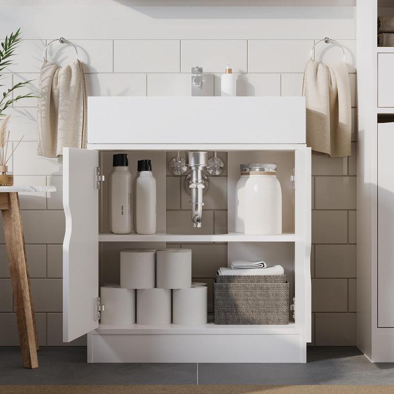 Bathroom Sink Cabinet with Partial Pedestal 3
