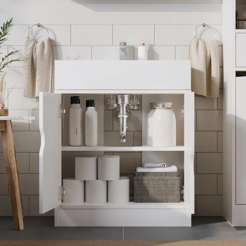 Bathroom Sink Cabinet with Partial Pedestal 3