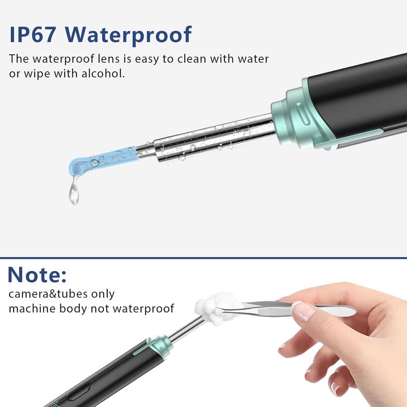 Ear Wax Removal Kit Ear Camera 1920P FHD Wireless Ear Cleaner Ear Wax Remover with 8 PCS Ear Spoon, 3.9mm Waterproof Ear Otoscope Endoscope for iPhone, Ipad & Android Smart Phones, Black 3