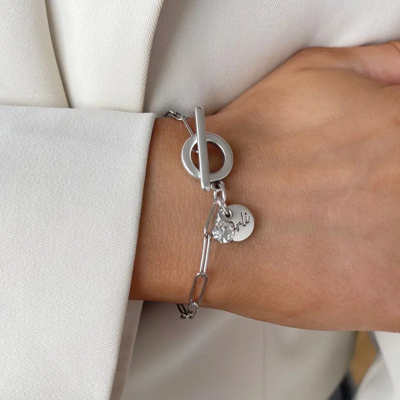 Gracie Personalised Bracelet with Birthstone, Silver |  Luxury Christmas, Anniversary & Birthday Gift | Write Personalisation in Order Notes 1