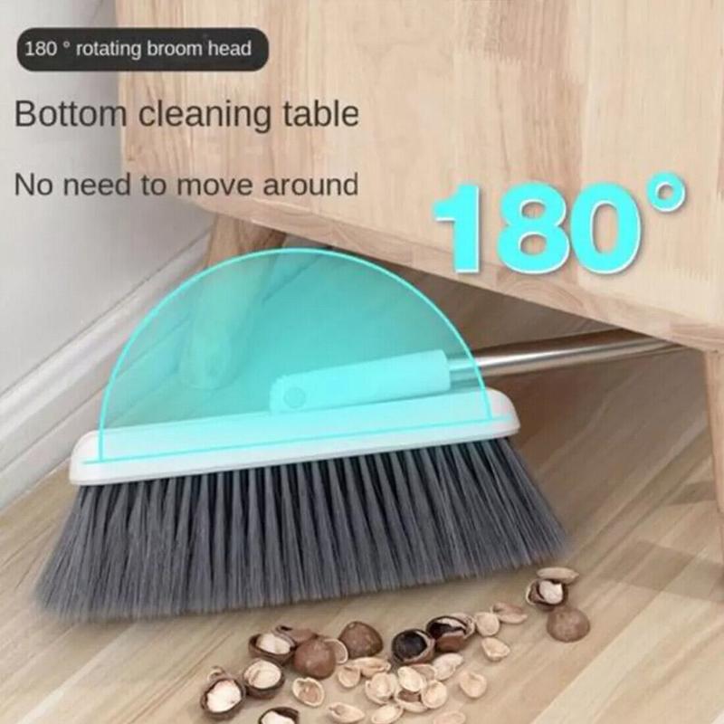 Product Introduction of Long Handled Dustpan and Brush Set Strong Metal Handle Dust Pan & Broom Sweeper Cleaning Collapsible 7