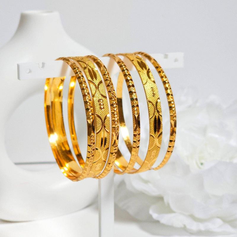 Set of 6 Gold Plated Indian Bangles 5