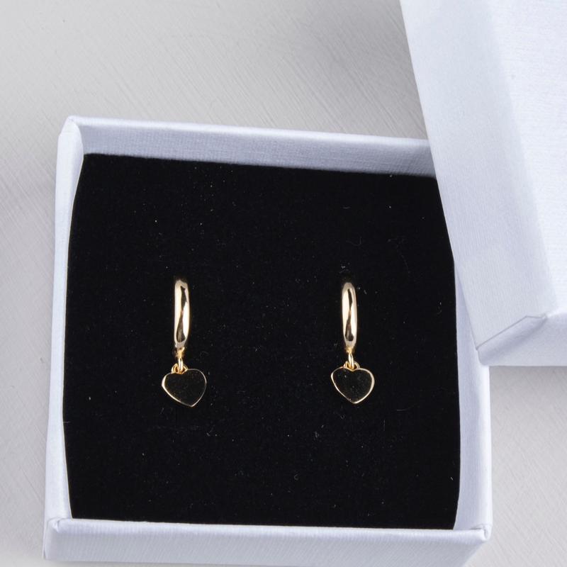 Claude Tiny Heart Huggie Earrings- Gold plated on Sterling Silver 3