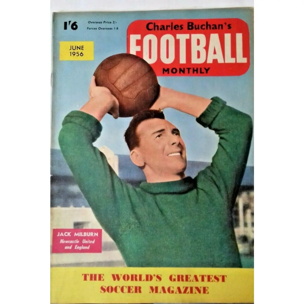 Charles Buchan's Football Monthly June 1956 Issue 58 Front Cover Jackie Milburn