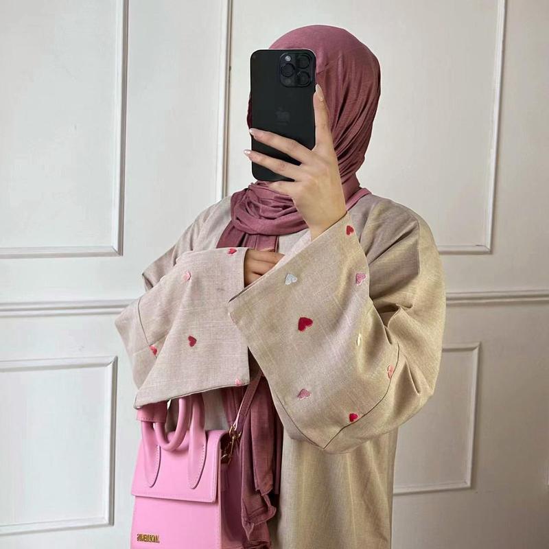 HASASERIES HS0998 Love Embroidered Elegant Cardigan Robe 7