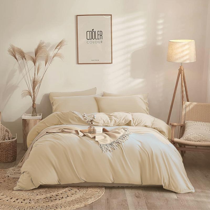 100% Egyptian Cotton Duvet Cover Set |200 Thread Count Plain Dyed Duvet Quilt Cover Set With Free Pillowcases| Non-Iron Easy-care Bedding Set - Single Double King Super King Sizes 1