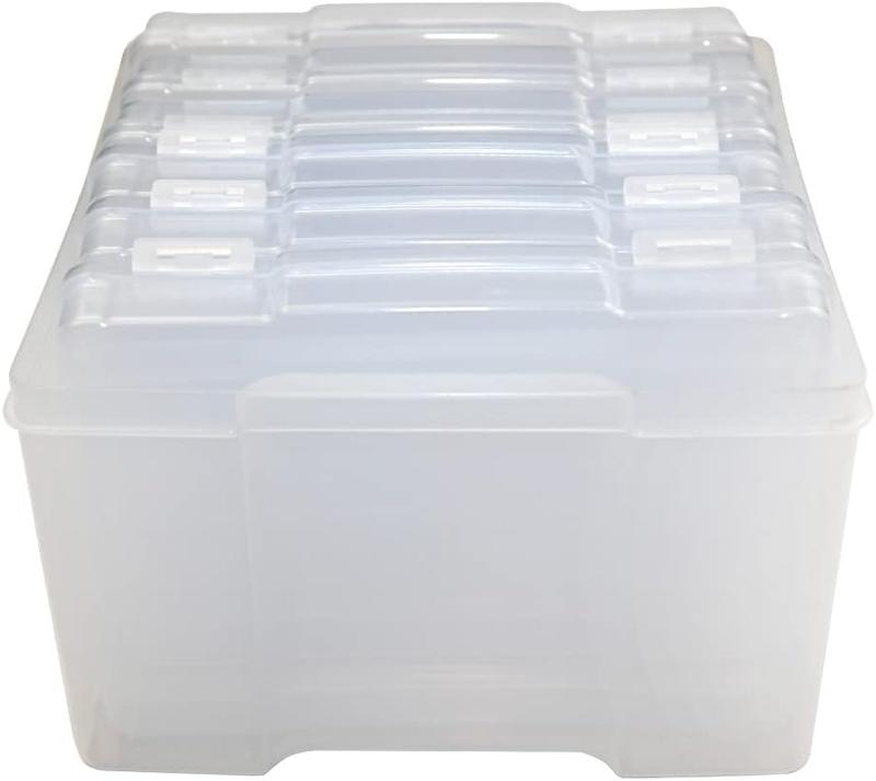 Unibos Photo Case 4" x 6" Photo Storage Box Inner Photograph Keeper Photo Organizer Cases Photos Storage Containers Box for Photos 600 Photo Capacity 6 Clip Lock Cases 1