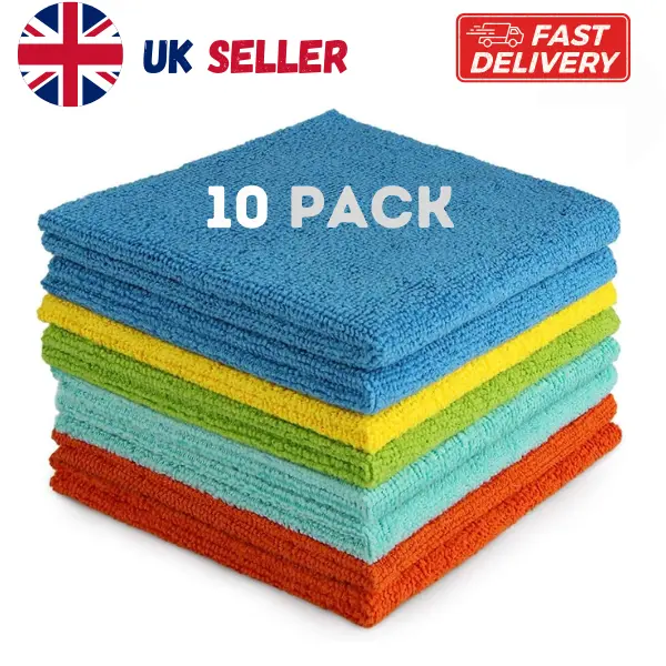 AIDEA Microfibre Cloth Pack of 10, Multifunctional Reusable Cleaning Cloths, Lint Free Streak Free Washable Cloth Duster for House, Kitchen, Car, Motorbike, Windows Towel Microfiber cleaning  cloths magic