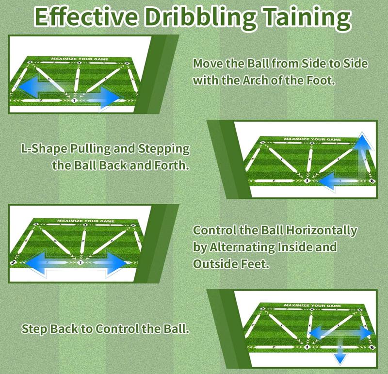 Football Training Mat with Storage Bag, Non Slip Shock Soccer Skills Training Mat, Silent Football Footstep Training Mat for Kids/Adult to Improve Football Training Skills Equipment Accessorie 6