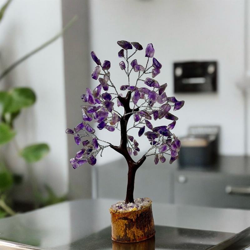 Amethyst crystal tree, handmade crystal bonsai tree of life, amethyst healing crystal , spiritual home decor 1