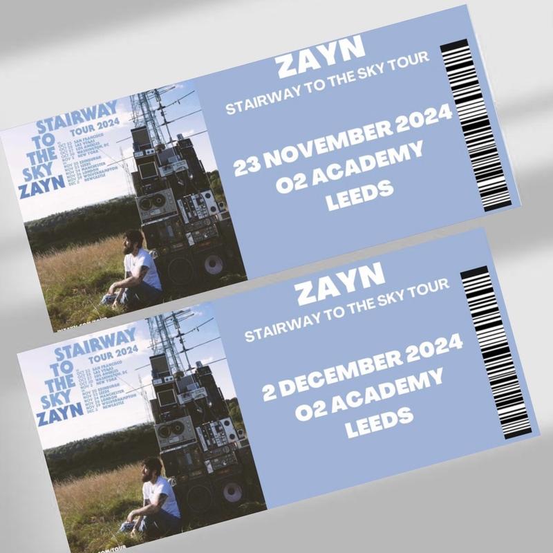 Zayn tour inspired souvenir tickets 0