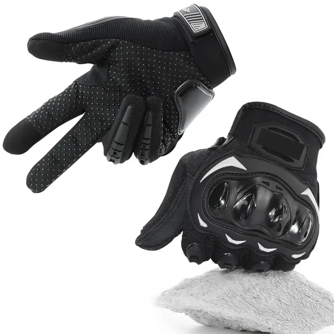 Motorbike Gloves, Full Finger Touchscreen Gloves for Motorcycle and Other Outdoor Sports - Black M,L,XL,XXL