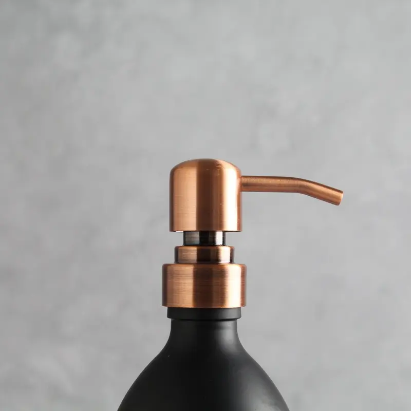 Body Wash, Shampoo & Conditioner Matte Black Glass Set Labelled Bottle Lotion Pump Dispenser for Bathroom 6