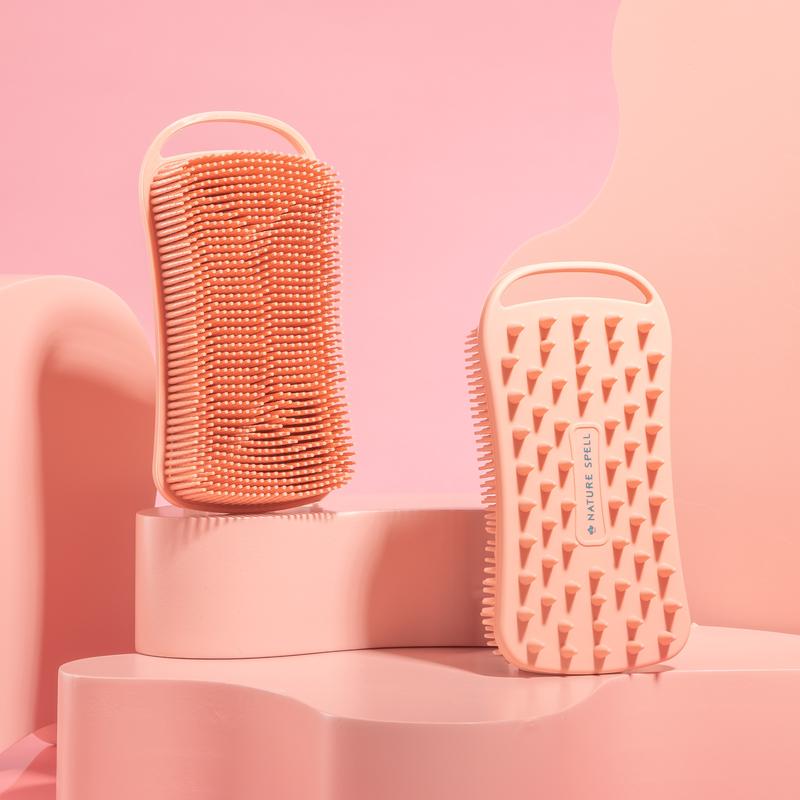 Nature Spell Cleanse & Exfoliate Body Brush - Double Sided Silicone Brush and Scalp Massager for Deep Cleansing and Gentle Exfoliation - Body Care 2