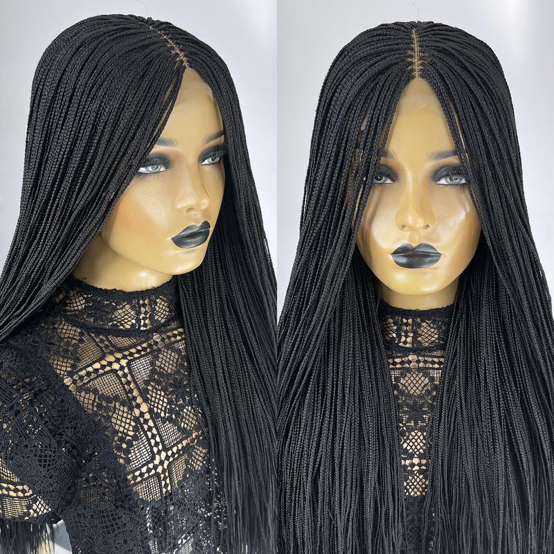 Micro Box Braided Wig - Micro Braids Wig - Braided Wigs for Women - #1b 2