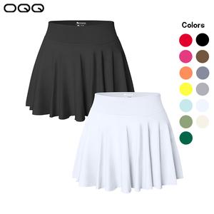 OQQ Women 2 Piece Skirts 2 in 1 Flowy Basic Versatile Stretchy Flared Casual Mini Skirts Womenswear