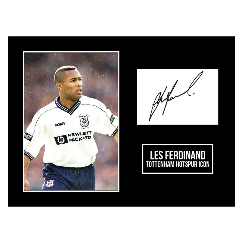 Signed Les Ferdinand Photo Display 16×12 – Tottenham Hotspur Icon 0