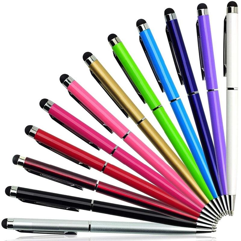 (Pack of 5, Mixed) Stylus Pens for Touch Screens Pen Stylus with Black Ballpoint Pens 2-in-1, Tablet Stylus Compatible with iPad iPhone Mobile Phone Samsung Galaxy All Capacitive TouchScreens Accessories Aluminum Writing Smartphone 1