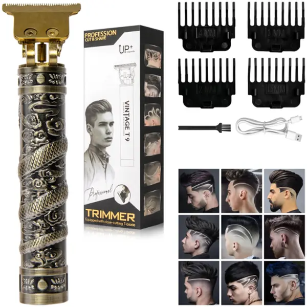 Professional Men Hair Clippers Trimmer Machine Cordless Beard Electric Shaver Steel Brush