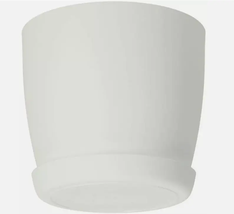 [UK Seller] Modern Plastic Flower Pots with Saucer - Perfect for Indoor & Outdoor Plants - White