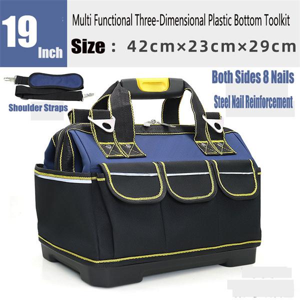 13/19 Inch Multifunctional Tool Bag, Portable Large Capacity Tool Storage Bag, Wear Resistant Thickened Canvas Tools Bag for Electrician, Hand Tools Storage Bag for Home & Office 6
