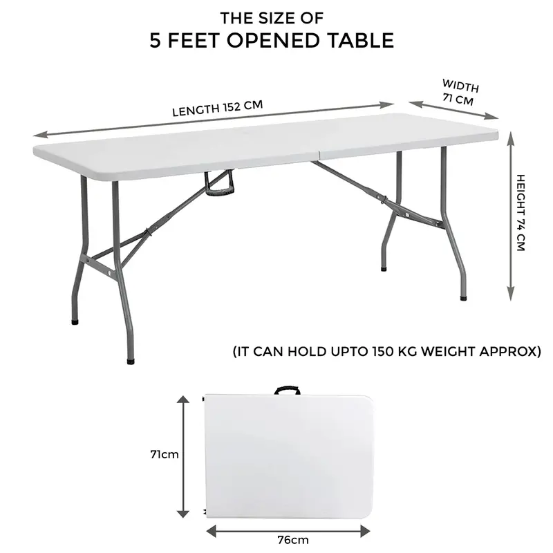 4ft 5ft & 6ft Catering Camping Heavy Duty Folding Trestle Table Picnic BBQ Christmas, Xmas Newyear ,Party 5