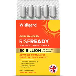 Wellgard Rise Ready – Advanced Formula for Energy Release & Vitality, 30 Vegan Capsules, Energy Supplement