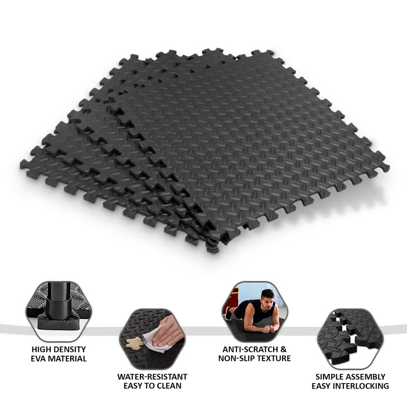 20 Tiles Gym Floor Mat Tiles Soft Smooth EVA Foam Yoga 2