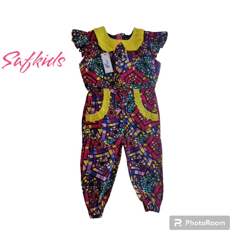 African Print Jumpsuit for Girls, Handmade 3
