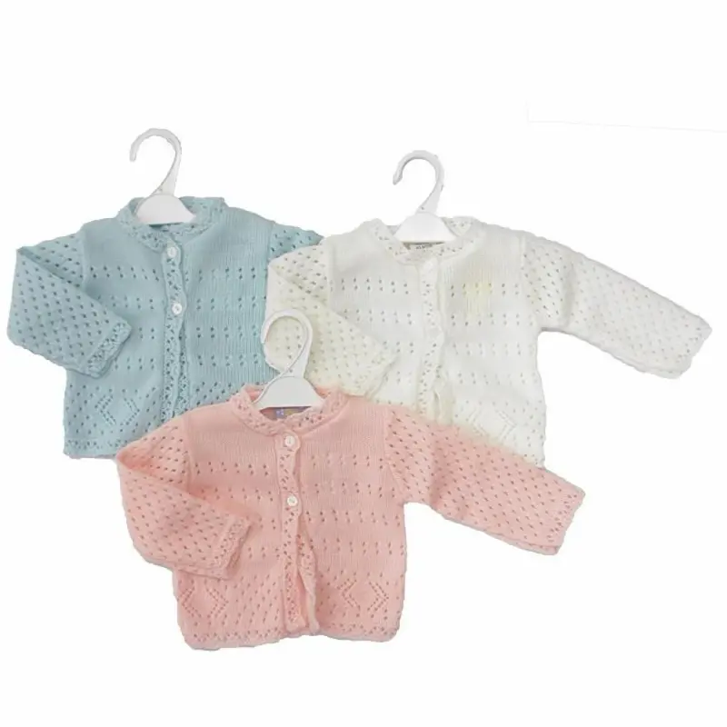 Bee Bo Beige Cotton Lace Cardigans for Baby Boys & Girls