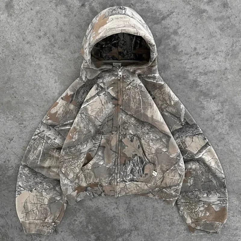 New Y2k Streetwear Hoodie Retro Camouflage Oversized Loose Hoodie for Mens and Womens Harajuku Punk Rock Fashion Pullover Hoodie Menswear Sweatshirts 0