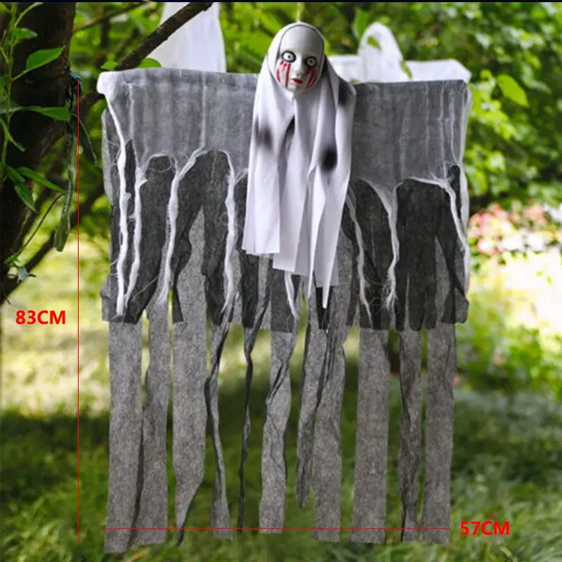Hanging Ghost Skeleton Head Blood Bleeding Eyes for Haunted Halloween House Props Spooky Scene 3