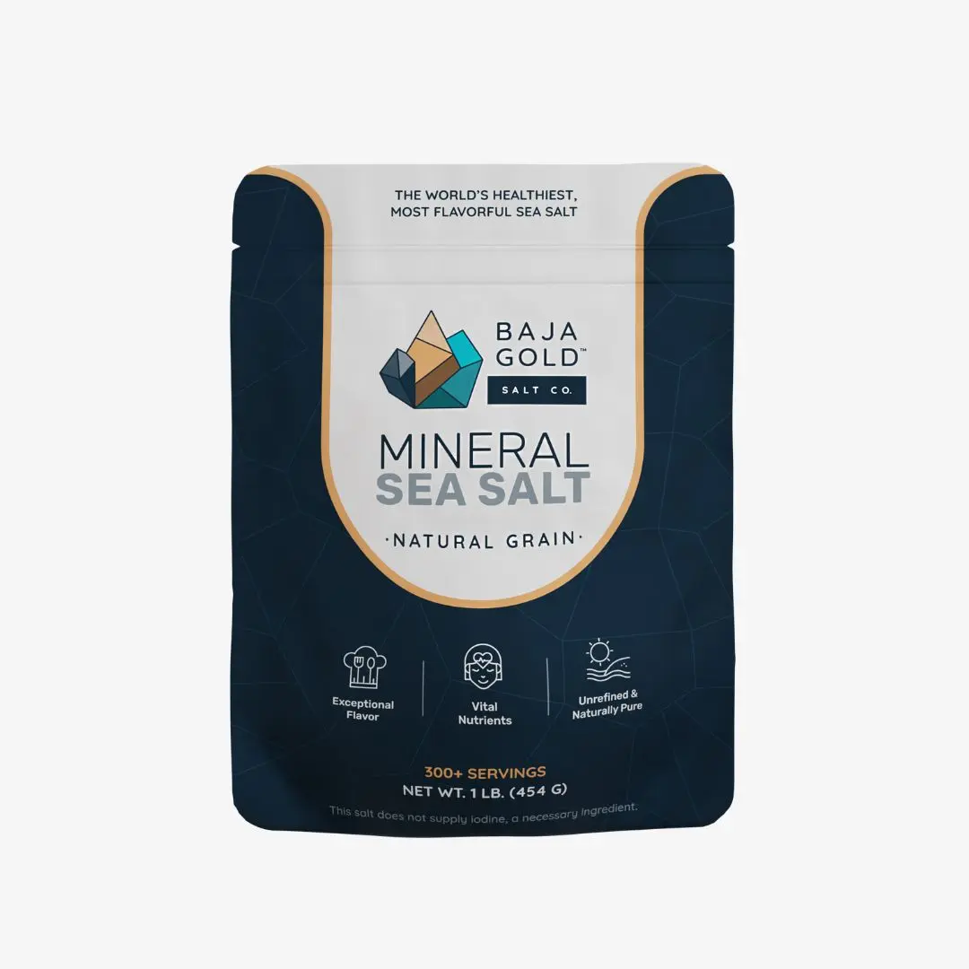 Baja Gold Mineral Sea Salt - Natural Grain Crystals - 1lb, 5lb - Rich in Mineral Nutrients