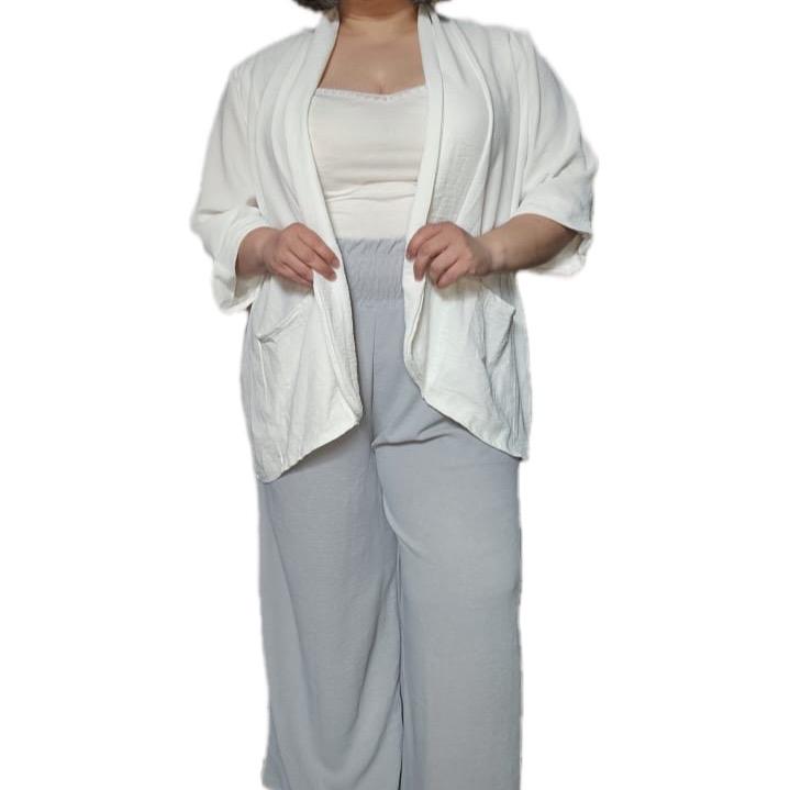 Women’s  Lightweight Duster Jacket Double Pocket Blazer Jacket  Casual Comfort Fit Summer Cardigan  Two Pockets 12-24Womenswear Jacket Tops Polyester Dress Coats Piece Outerwear Sleeve 2