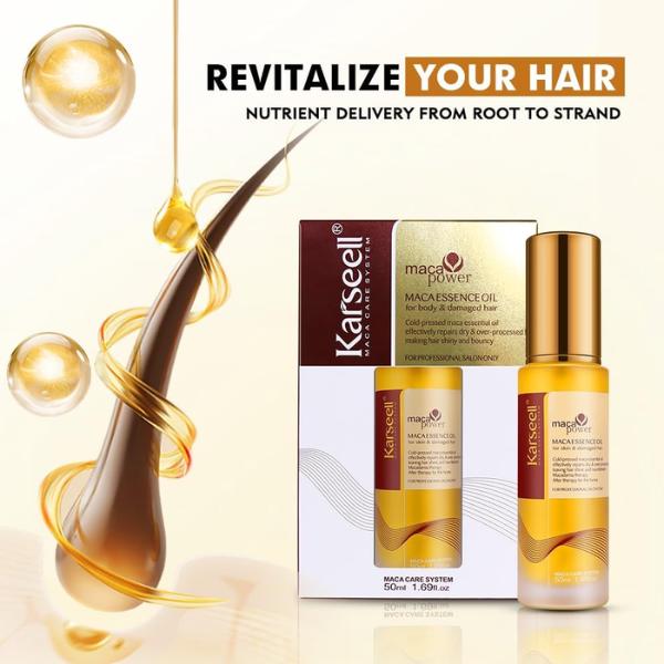 Karseell Hair Oil Moroccan Argan Oil for Hair & Skin, Cold Pressed Maca Essence Argan Oil Hair Oil for Dry Damaged Hair All Hair Types 50ml Haircare Repair shampoo   moisture hygieneproducts Scent Comfort Moisturize Hydrating Hydrate Moisturizing 1