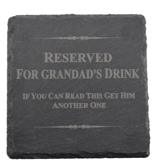 Natural Slate Coaster for Grandad - Perfect Tableware Gift