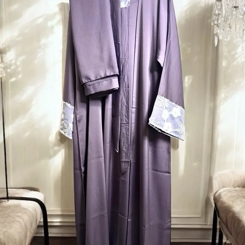 Naya 4 Piece Abaya Set - offers a luxurious experience with its premium quality satin construction. This elegant set includes inner garment, cardigan, a stylish belt, and a matching hijab. women ramadan 1
