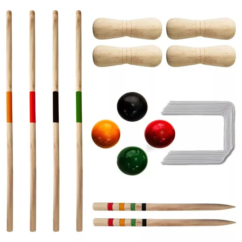 4-Player Croquet Set – Summer Fun for Everyone! ️Wooden Mallets 6