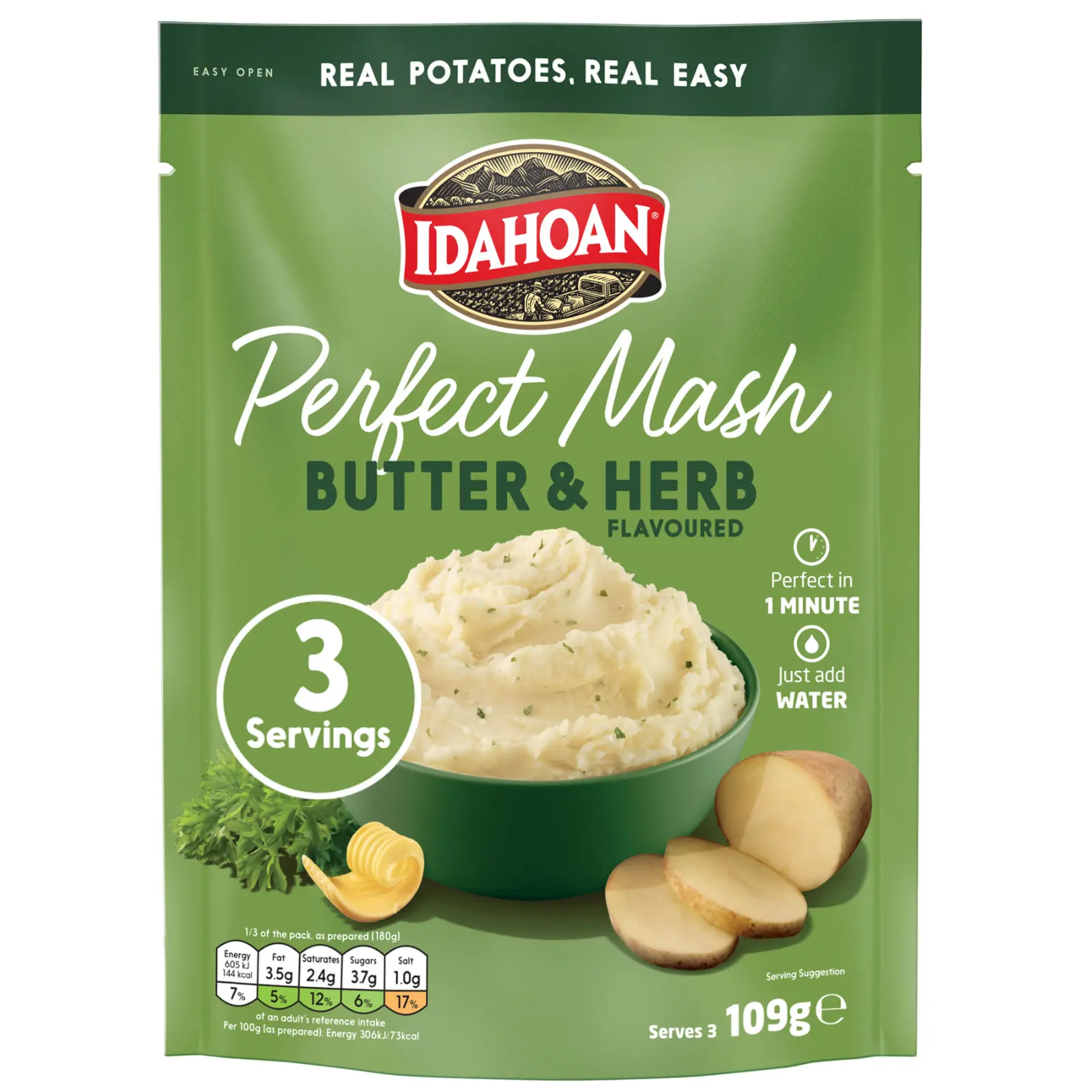 Idahoan Perfect Mash Butter & Herb 109g Sachet