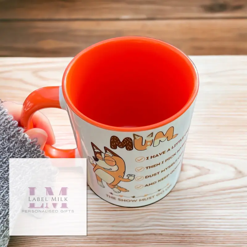 Bluey Mum Mug, Having a Cry Mug, Bluey Chilli Mug, Orange Mugs Drinkware Reusable Tumbler Cup Washable Ceramic Coffee Reuse christmas drinkingglass tea, Coffee Mug, Tea Mug, Mugs for mum 2