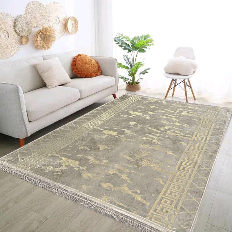 Greek Style Metalic Marble Effect Rug gold stamp 160x230cm - Soft Furnishings 1