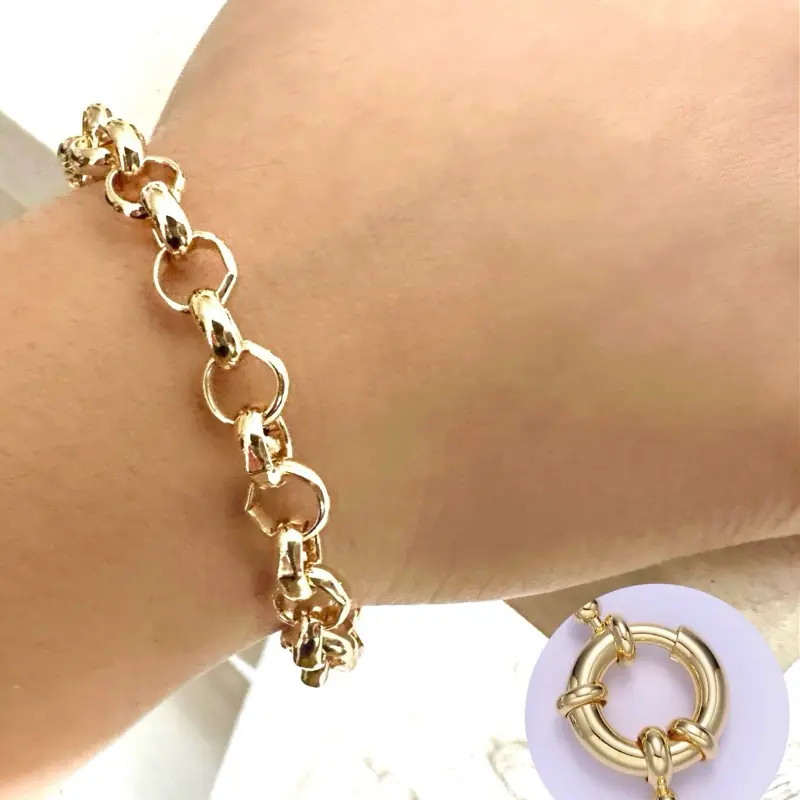 9 carat 9k yellow gold plated men’s women’s kids teens boys girls unisex’s Rolo , belcher chain bracelet. Newborn- XXXXX LARGE All Sizes , Width=7mm , Uk sales 5