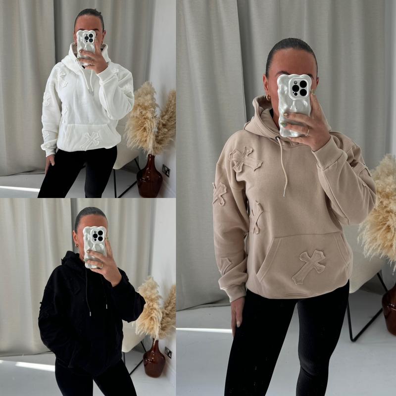 HOODIE CROSS Hoodie Fleece Lined Super Soft Comfy Jumper Top - H-1087 2