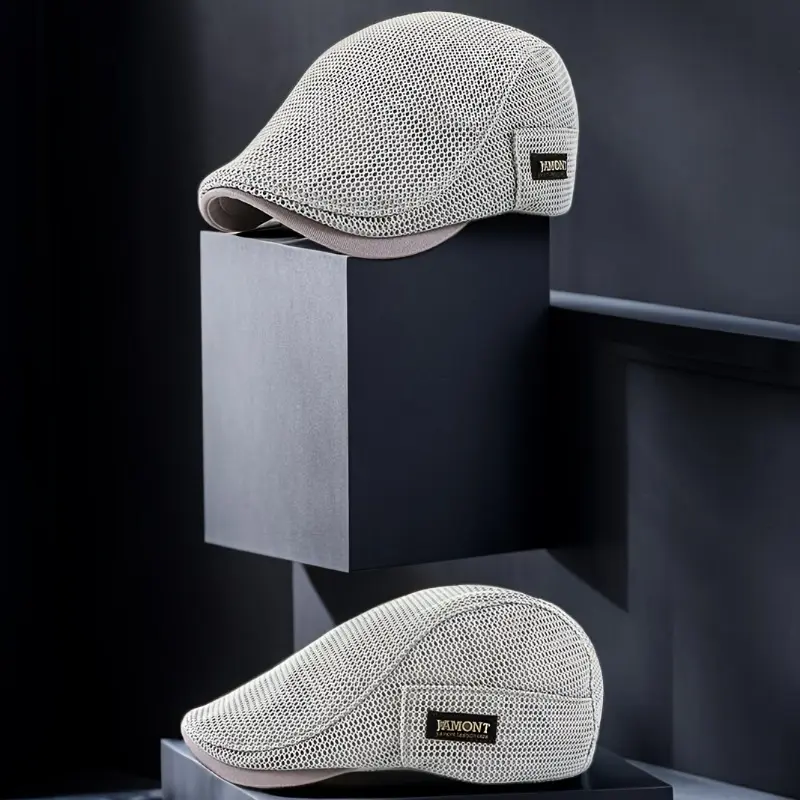 [Durable Weave] Breathable Mesh Beret for Men and Women - Lightweight, Sun Protection, Solid Color, Polyester, Ideal for Easter 4